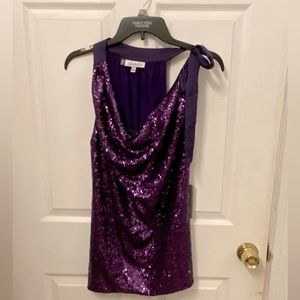 Jennifer Lopez Purple Sequin Halter Top